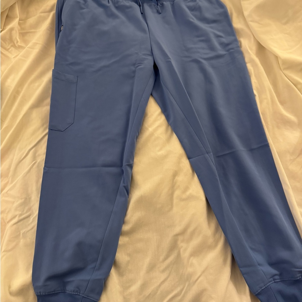 Jaanuu Light Blue Joggers with Elastic Waistband and Cuffs